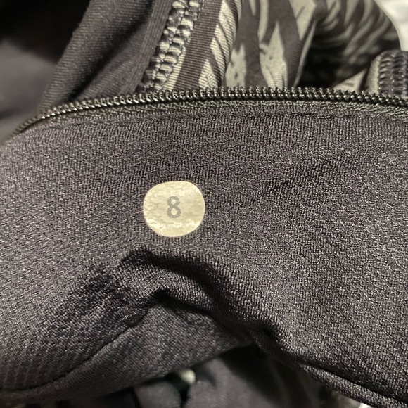 Black and Grey stripe Lululemon Capri’s - Picture 3 of 3